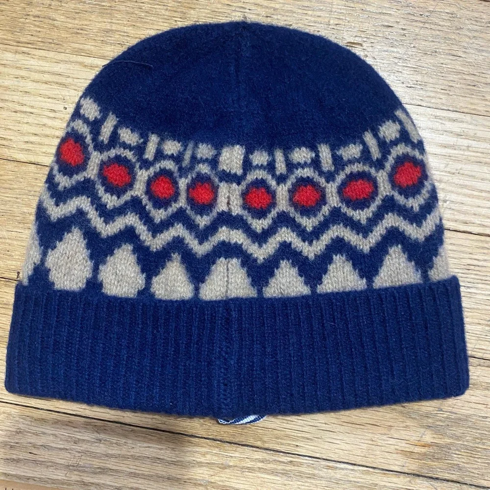 NWT Vineyard Vines Little Kids' Fair Isle Merino Wool Beanie Hat /Nautical Navy