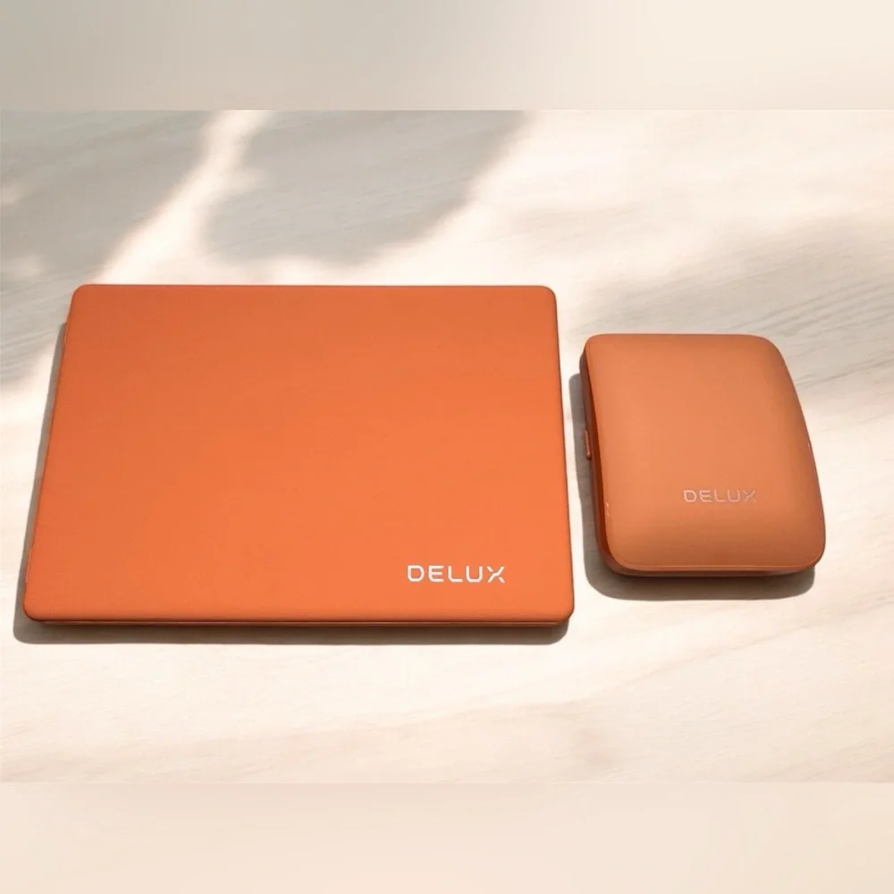 DELUX PockCombo Portable Keyboard and Mouse Wireless with Protective Case Orange