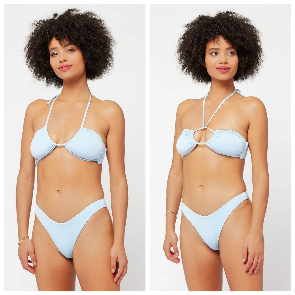 L*Space Shimmer Dawn Cabana Bikini Set Blue