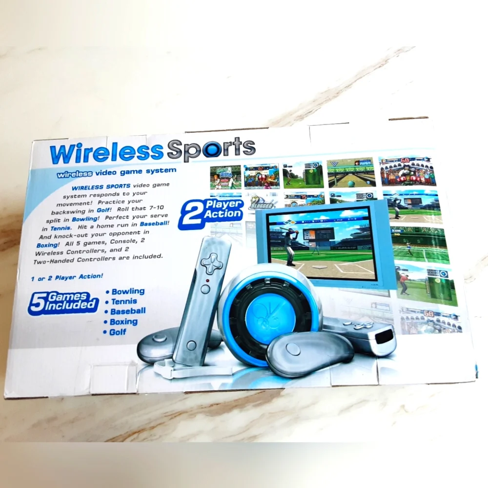 Wireless Sports Video Game System with 5 Games - NWOT
