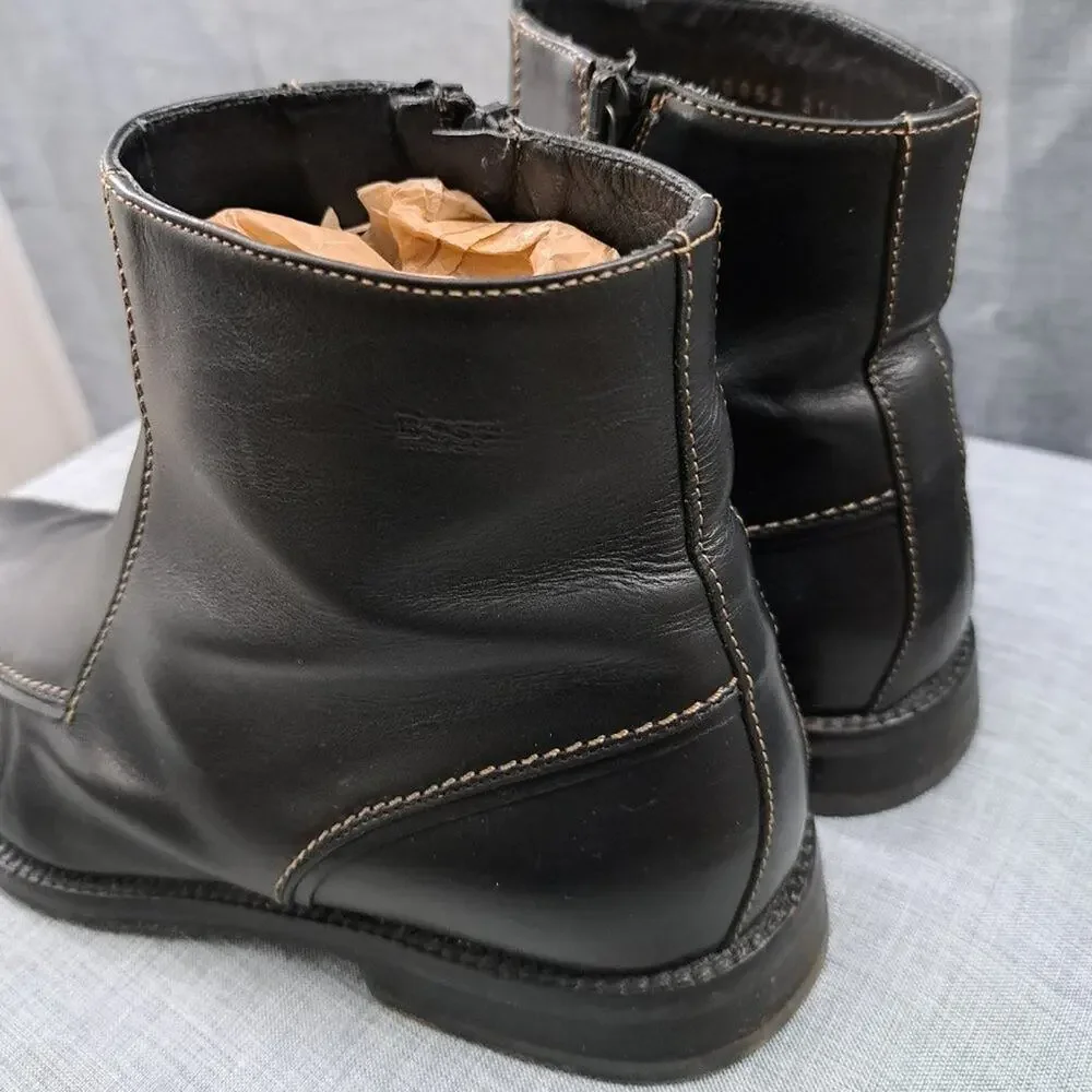 %Hugo Boss Black Leather Chelsea Chukka Ankle Boots Men's SZ 8 / D9