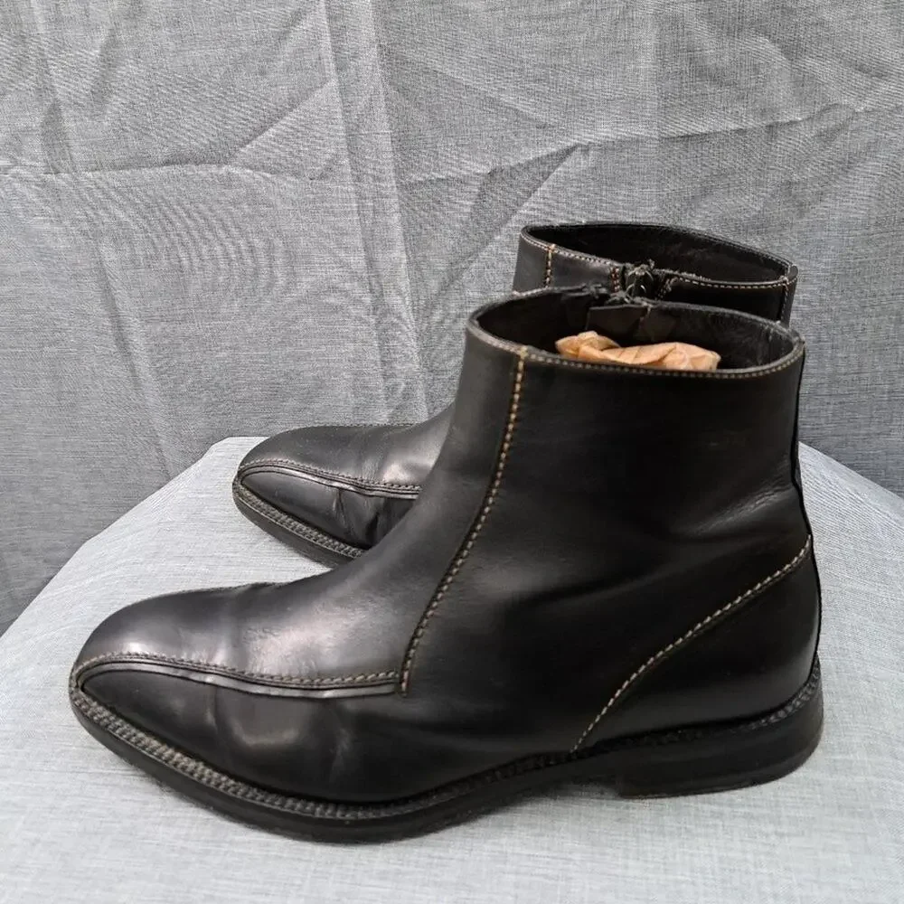%Hugo Boss Black Leather Chelsea Chukka Ankle Boots Men's SZ 8 / D9