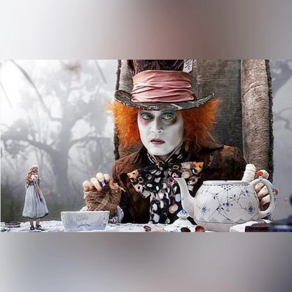 Mad Hatter Tea Party Alice in Wonderland Disney Striped Teacup & Saucer Earrings