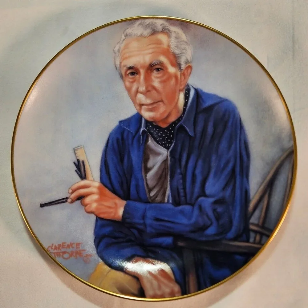Vtg Fairmont Porcelain PORTRAIT of ROCKWELL by Clarence Thorpe Collector's Plate