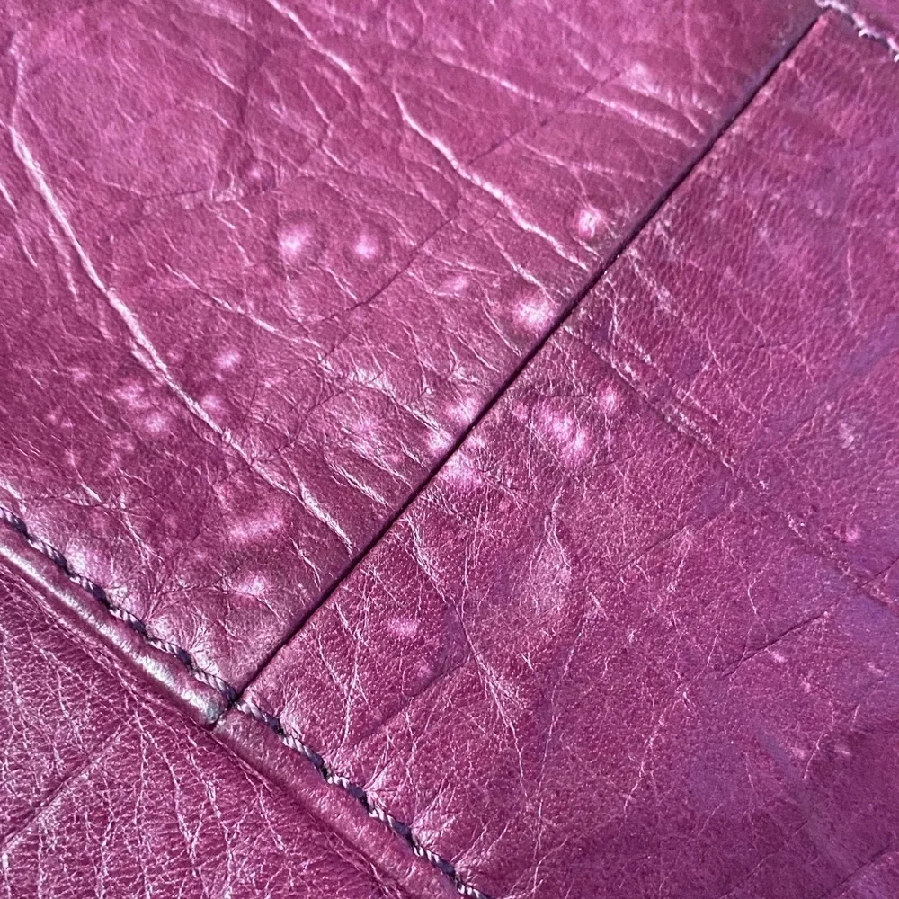B MAKOWSKY SHOULDER SATCHEL TOTE PURSE LARGE CAPACITY RICH FUSHIA BURGANDY