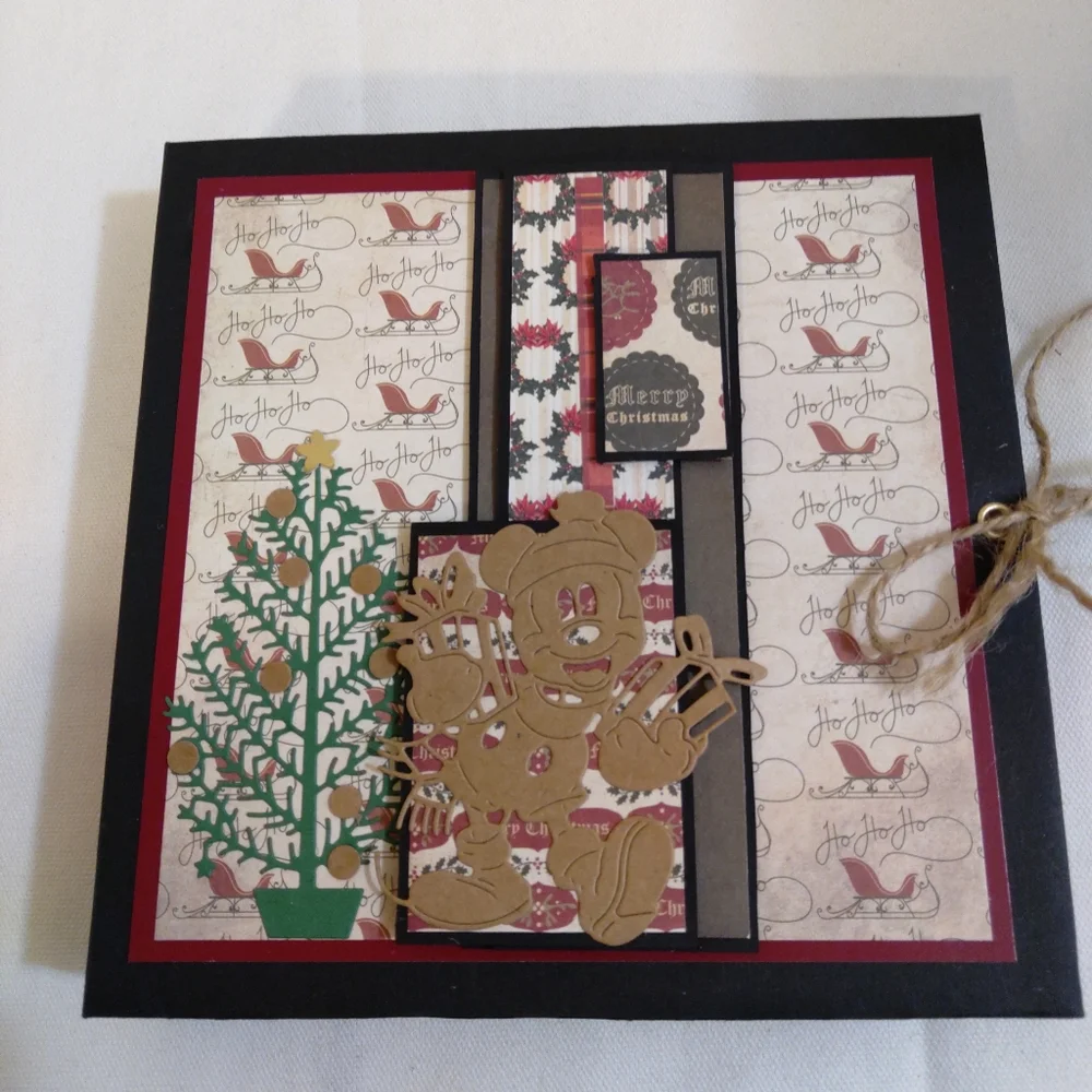 Handcrafted - Mickeys Christmas theme handmade Photo Album. 7x7x1