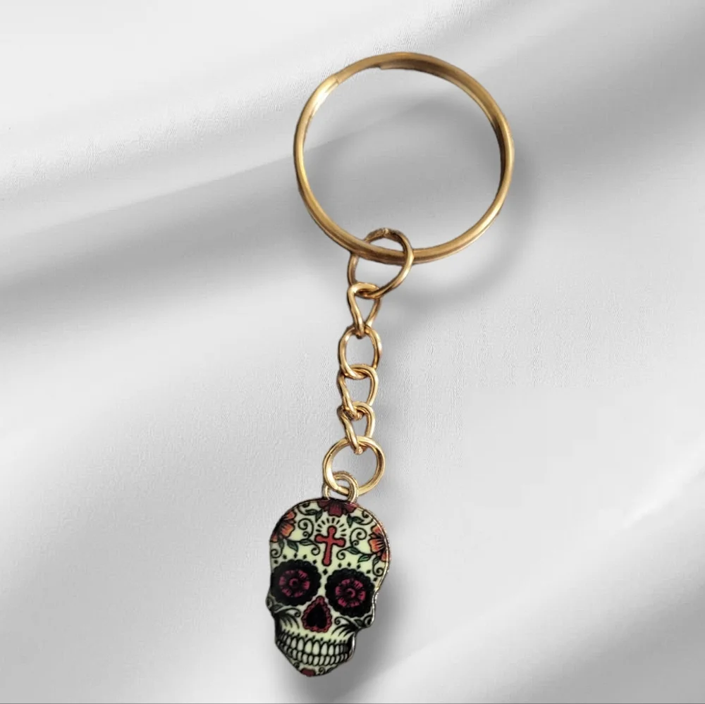 New sugar skull keychain