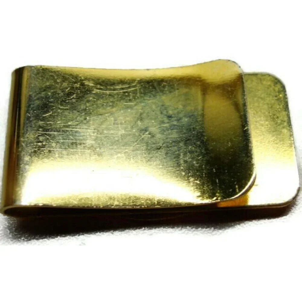 Gutenberg Press Gold Tone Money Clip Wallet Credit Card Cash ID Holder