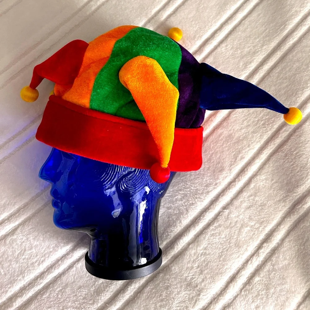 Mardi Gras Court Jester w/ Flashing Lights Red Yellow Blue Green