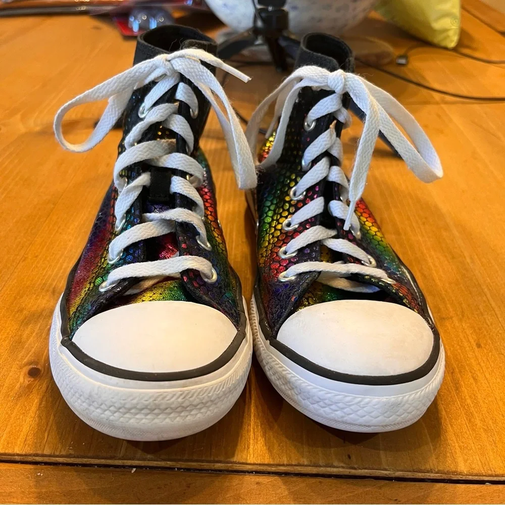 Converse kids girls chuck Taylor all stars rainbow kaleidoscope sneakers 2