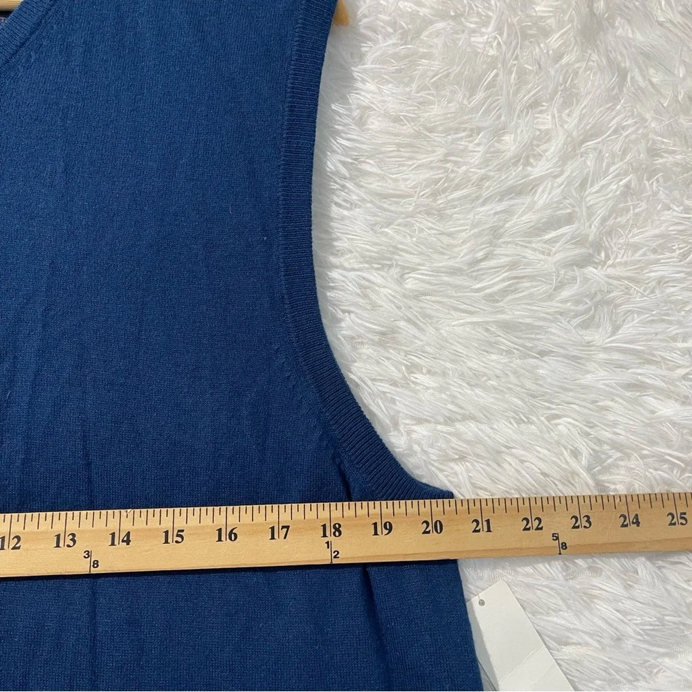 IZOD Mens Sweater Vest Size Large Blue Cotton Wool Fieldhouse Lightweight