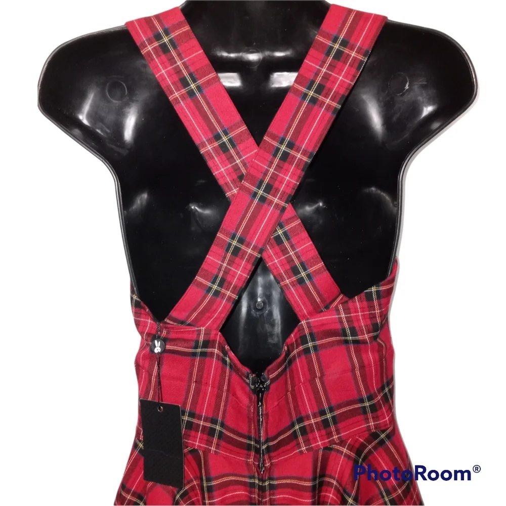 Hell Bunny tartan pinafore