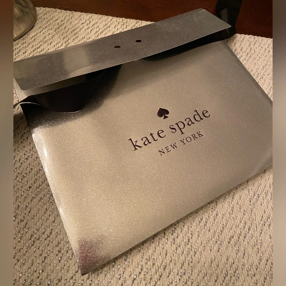 SPECIAL EDITION - New! Kate spade gift bag + tissue Sparkling silver bag, ribbon