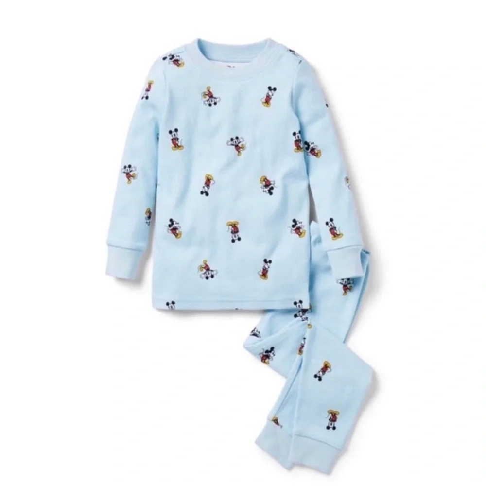 New Janie and Jack Disney Mickey Mouse Blue Cotton Pajama Set 18-24 Months