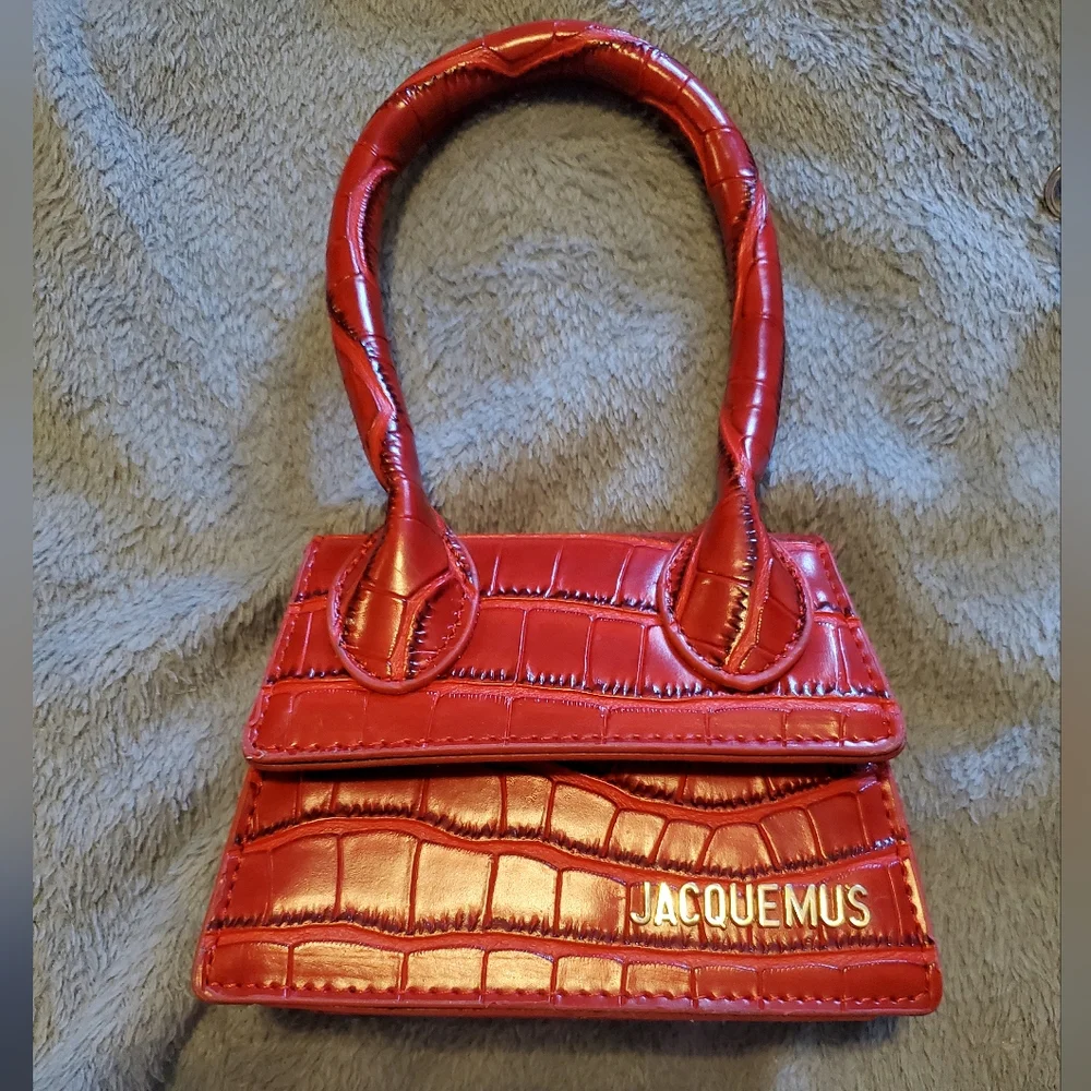 Jacquemus Le Chiquito Croc-Embossed Leather Crossbody Bag