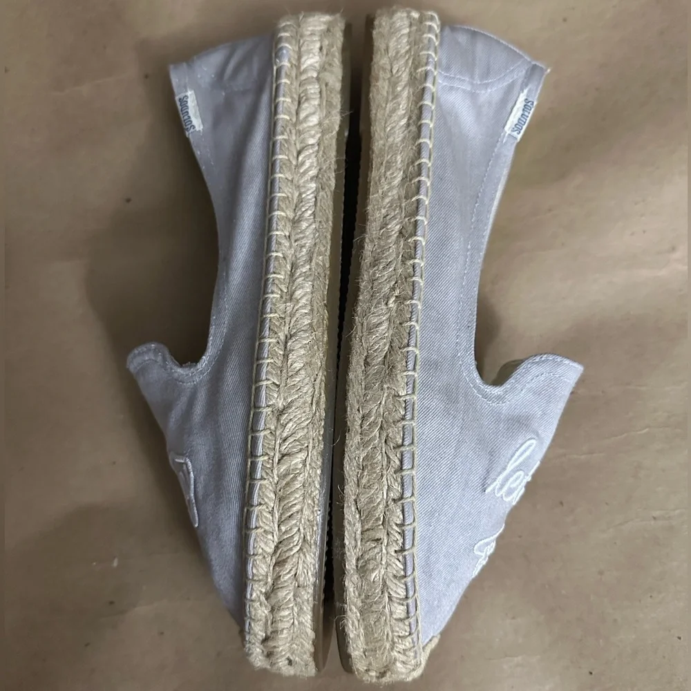 NEW - Soludos x Ceizer Gray Let's Fly Away Smoking Slipper Espadrilles Size 8.5