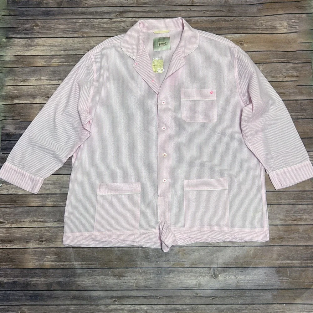 Intimately Free People Pink White Stripe Seersucker Pajamas Cloud Nine Romper XL