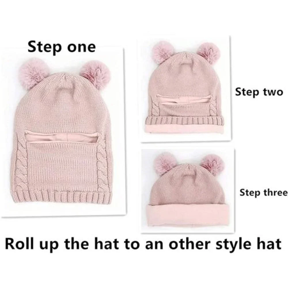 Baby Winter Hat Scarf Set, Unisex Infant Toddler Kids Hat Scarf