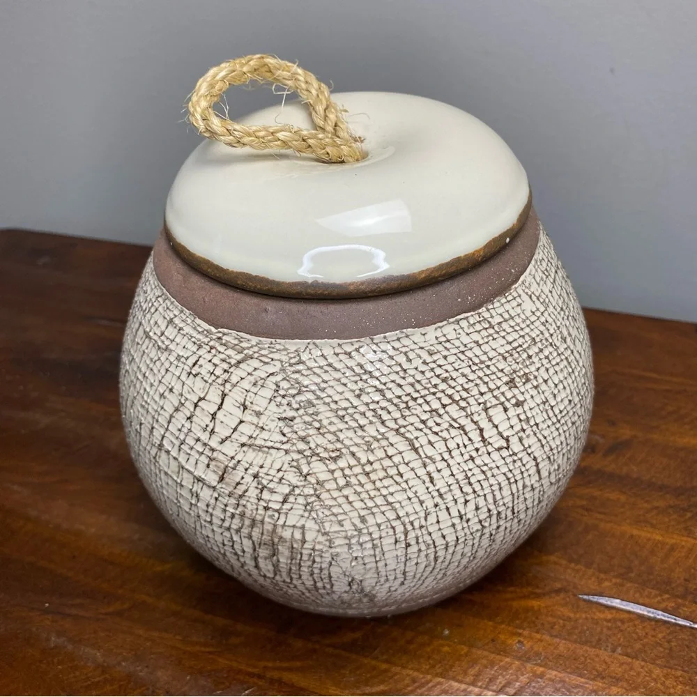 Ceramic Storage Jar with Pull Lid