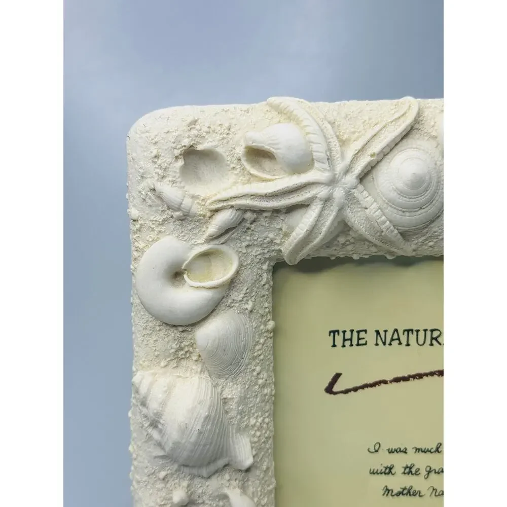 Seashell Ocean Beach Sealife Cream Square Picture Frame 4.5