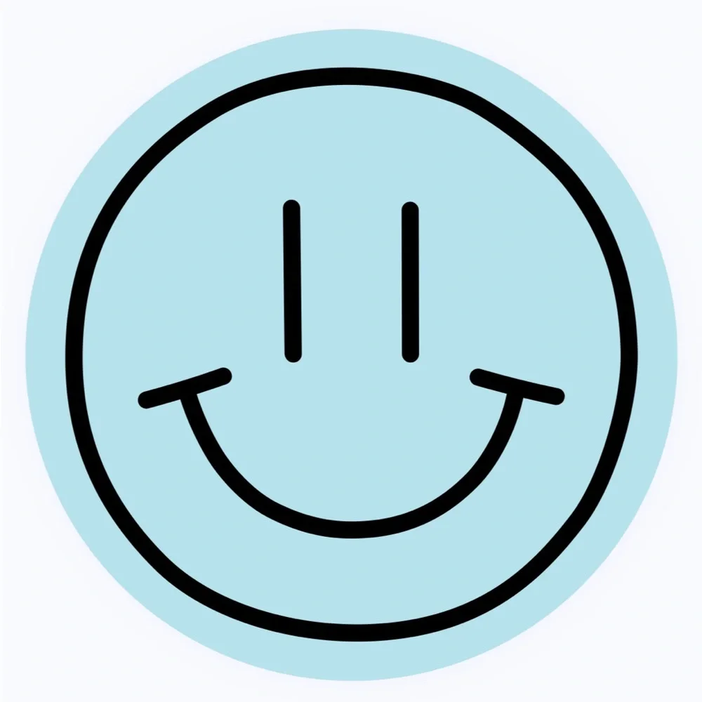 30 STICKERS - 2” ROUND - SMILEY