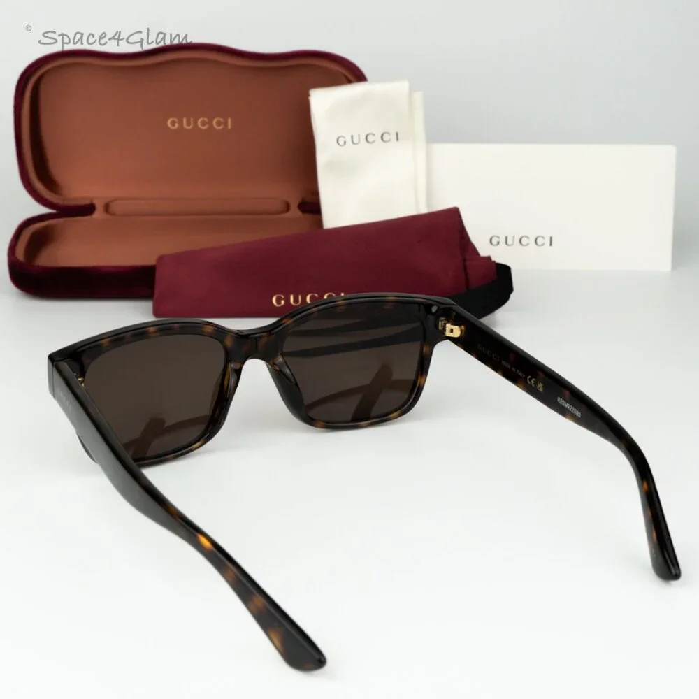 BRAND NEW Gucci GG1716S 002 Havana Brown Square Unisex Sunglasses