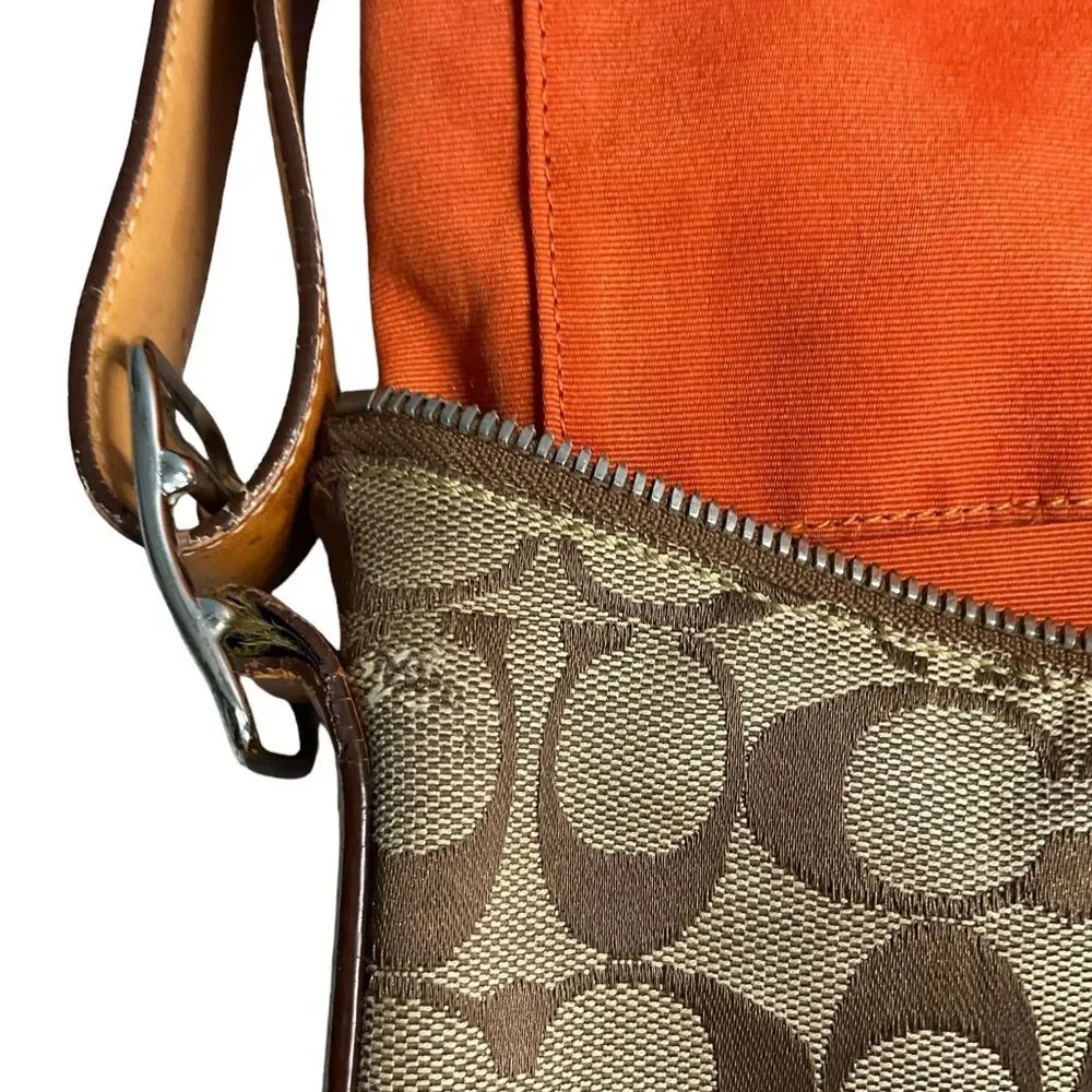 VTG Coach Hobo Signature Canvas Leather Brown Tote Handbag Purse Style #6347