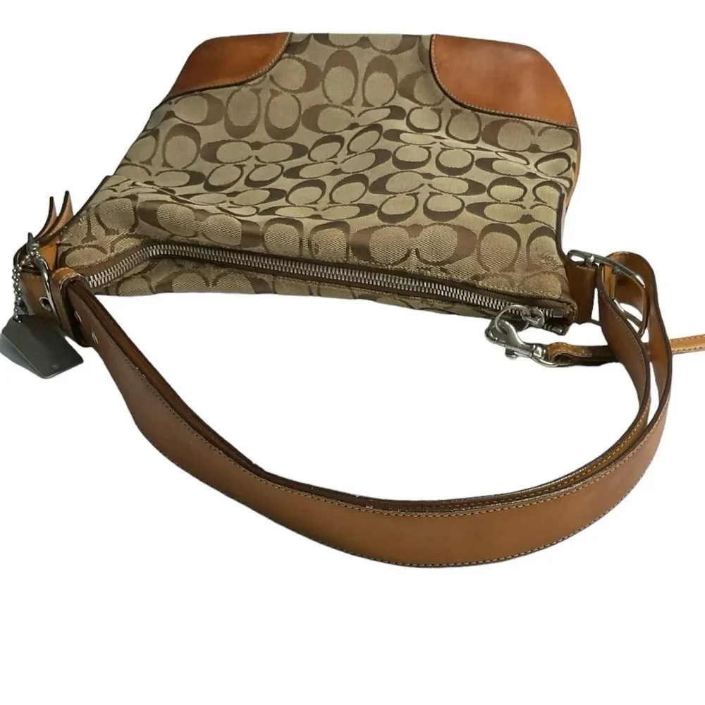 VTG Coach Hobo Signature Canvas Leather Brown Tote Handbag Purse Style #6347