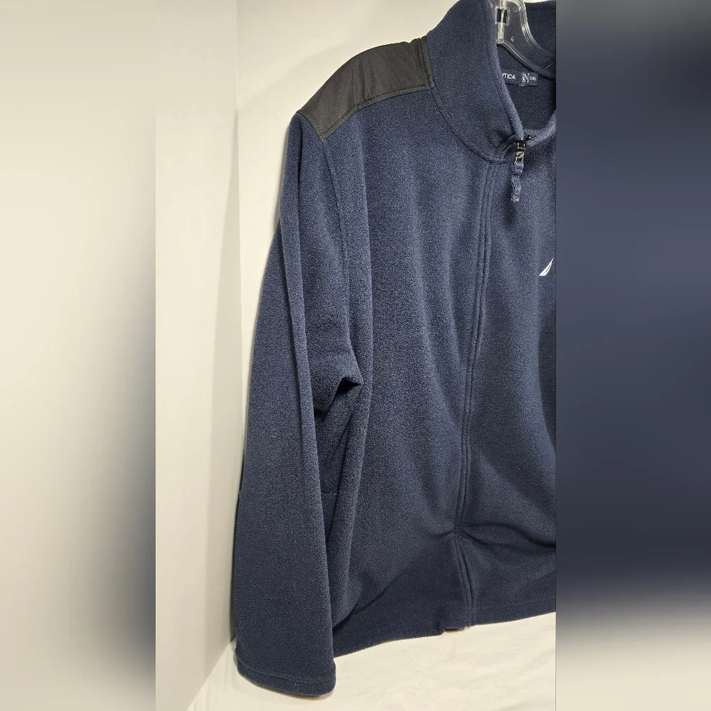 Nautica Full Zip Performance Fleece Jacket Men's XXL Navy Blue
