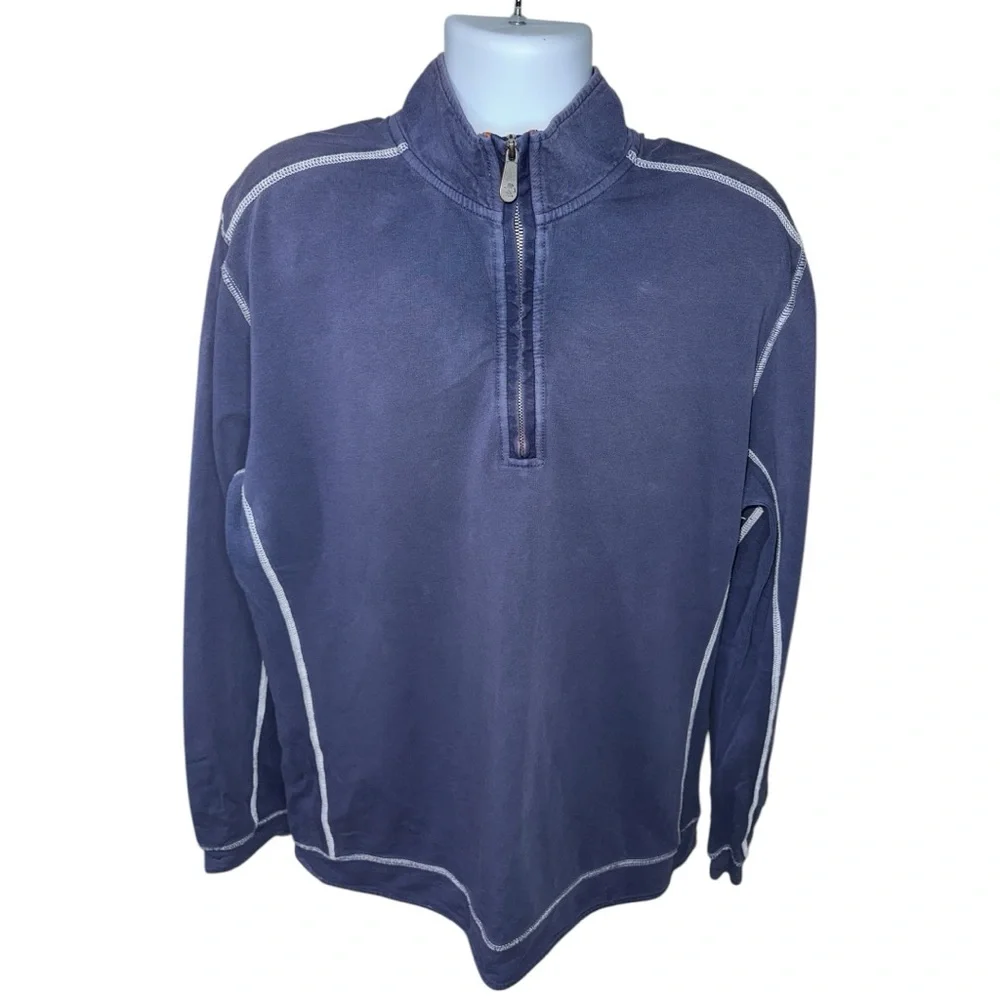 Men’s Tommy Bahama 1/4 Zip Blue Sweater - XL