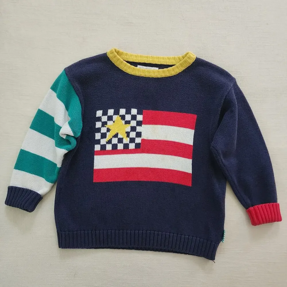 Vintage Gymboree Flag Knit Sweater 4t