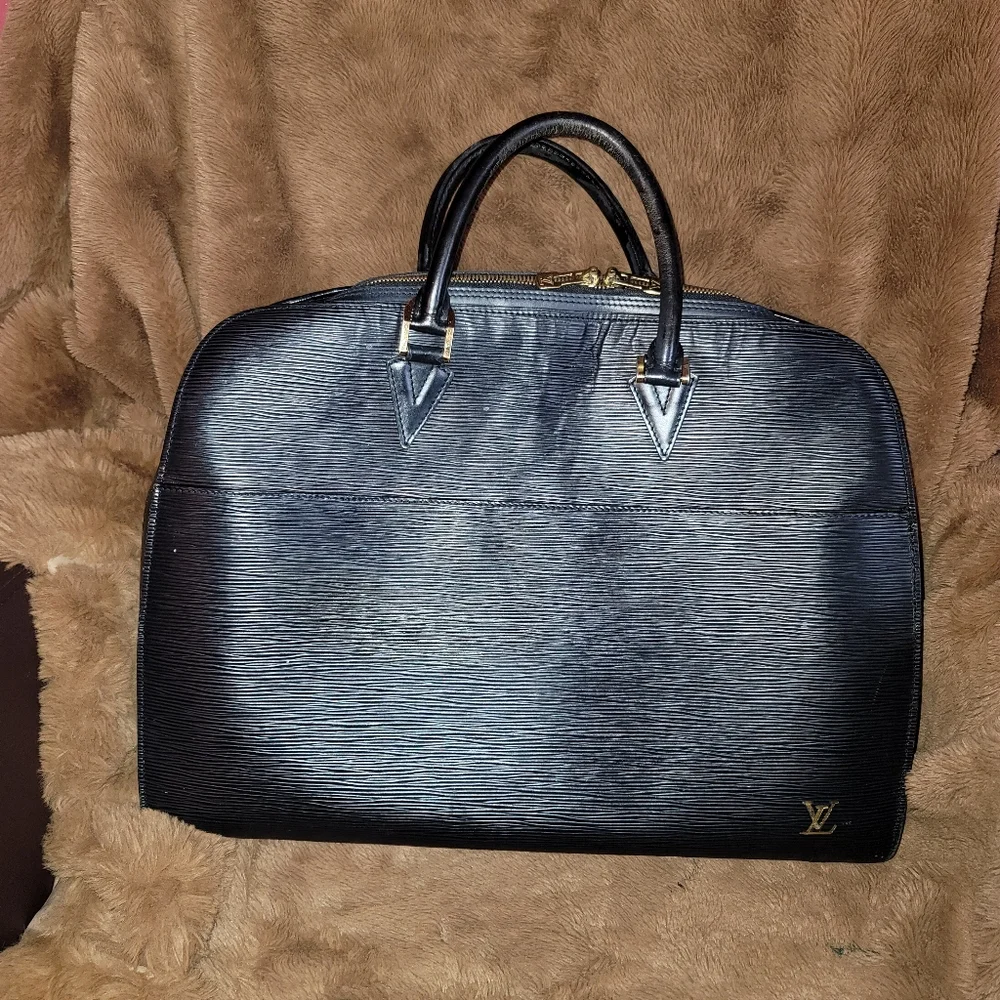 LOUIS VUITTON Epi Sorbonne School Business Laptop Briefcase Black AUTH…