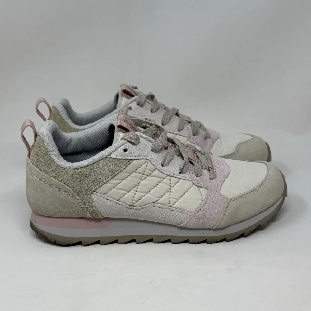 Merrell Alpine Shoes Womens 8.5 Oyster White Rose Pink Lace Up Sneakers