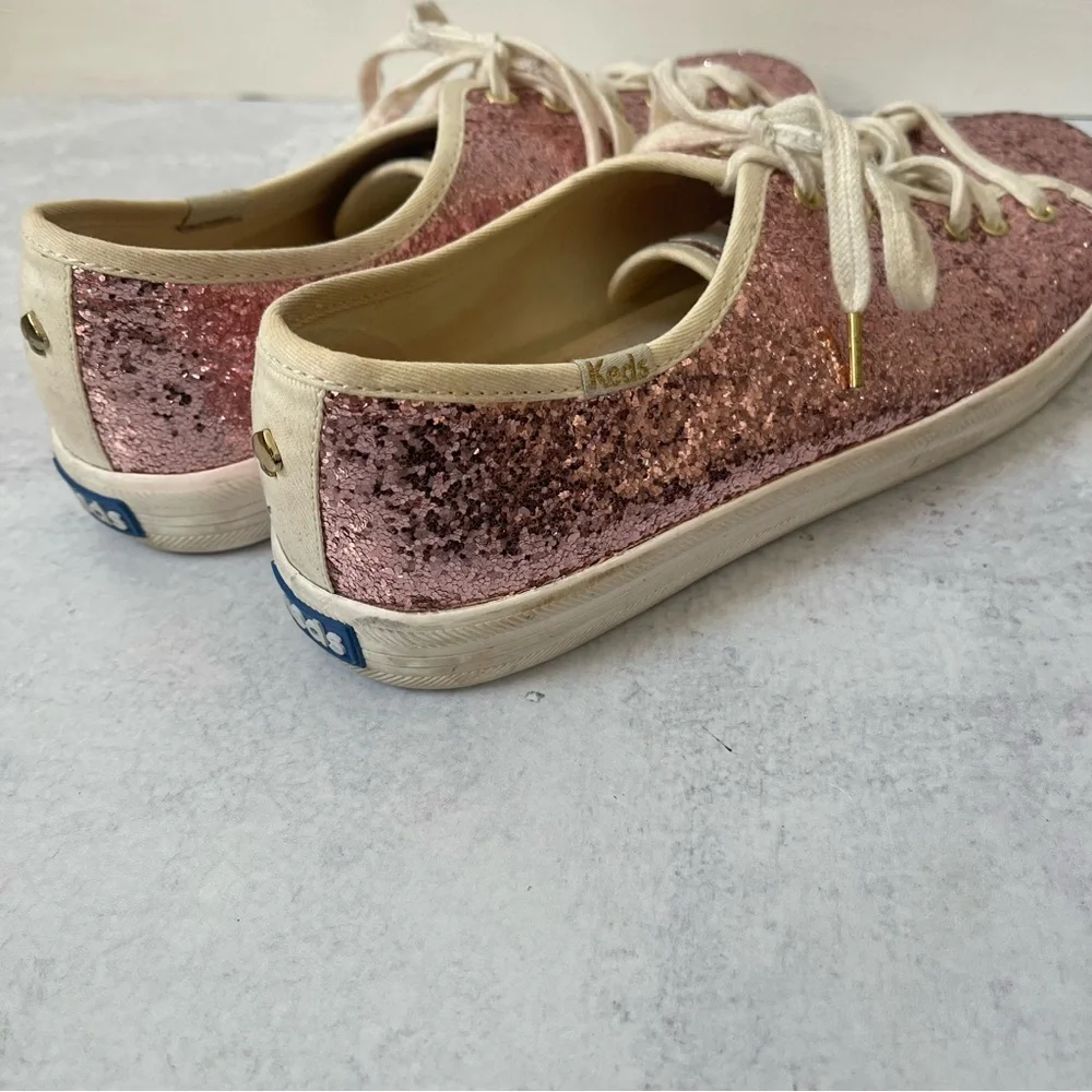 Kate Spade Keds Pink Glitter Sneakers 8.5