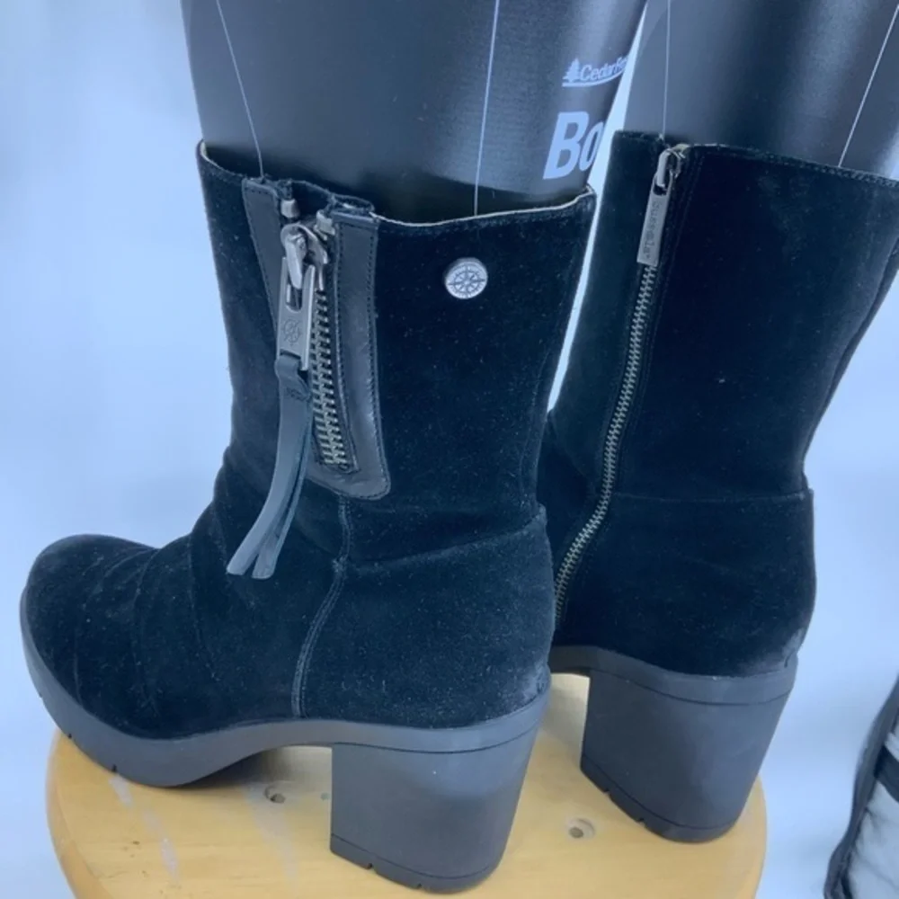 Bussola Bucharest suede chunky heel platform boot 11