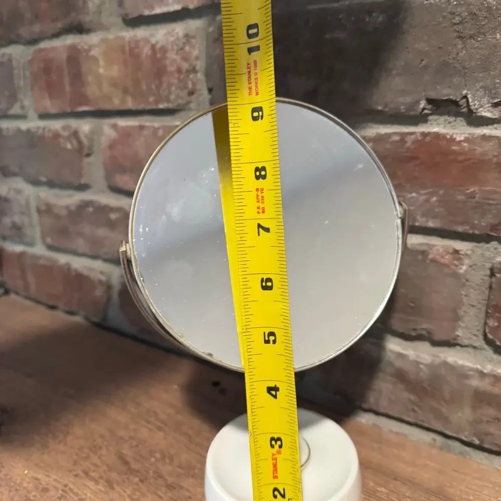 VTG Londonware White Plastic Standing Vanity mirror Double Sided 1970s bathroom