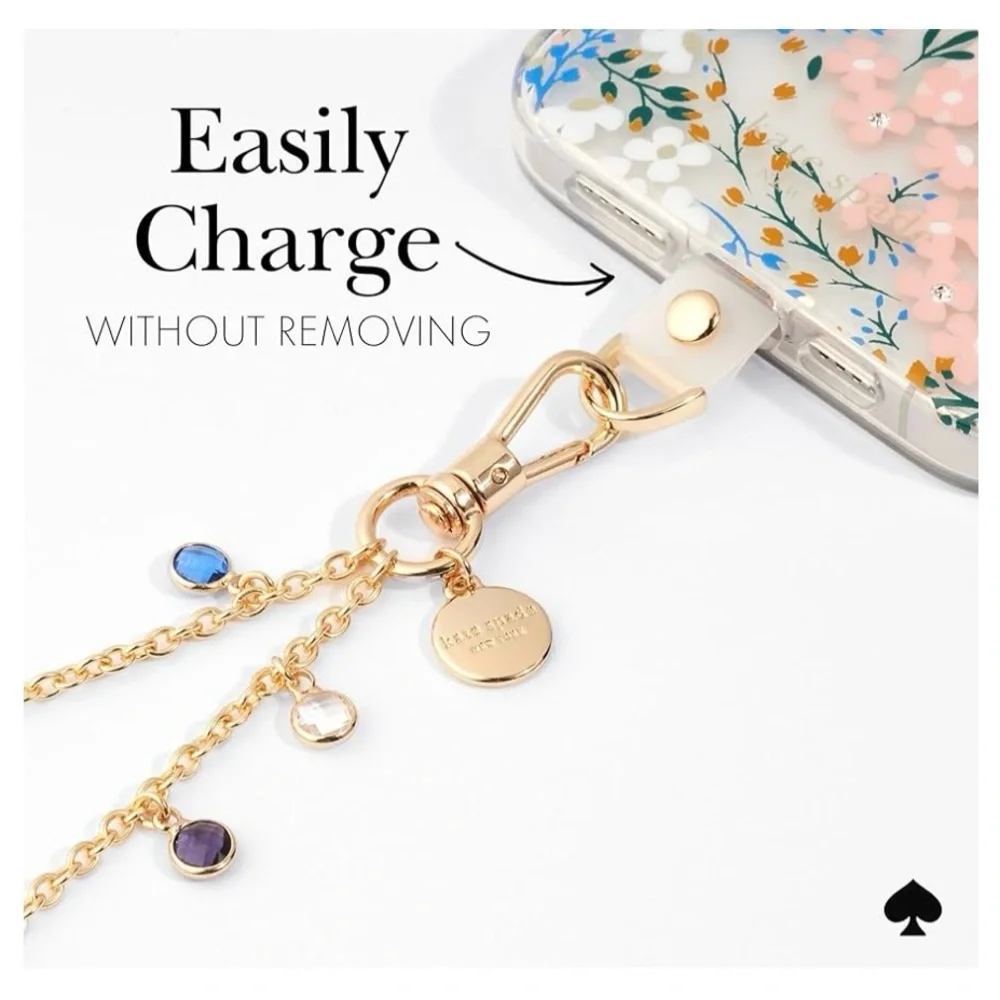 NIB Kate Spade Gold Gem Phone Charm