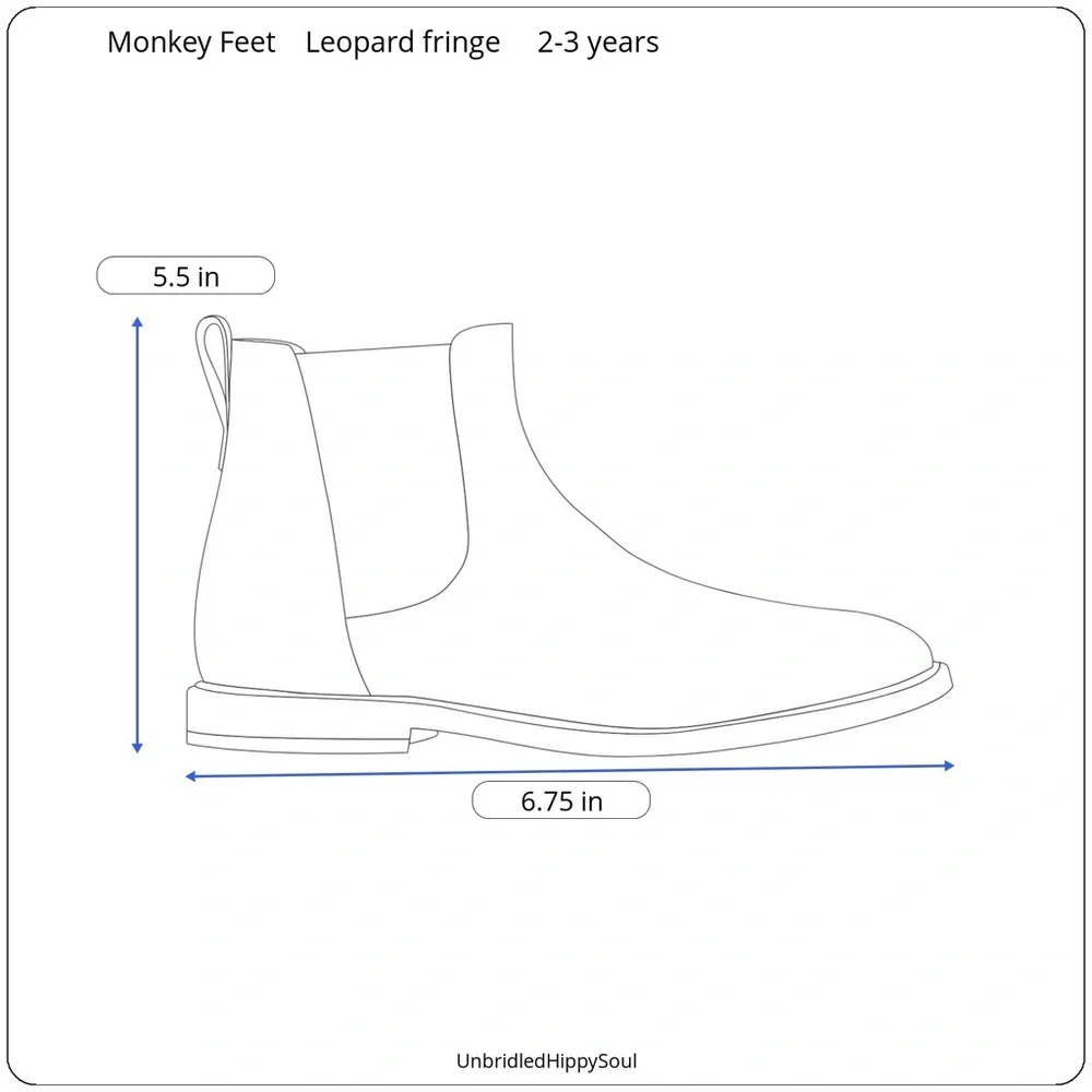 Monkey Feet Leather Fringe Minky Lined Mocassin Bootie Toddler 9-10