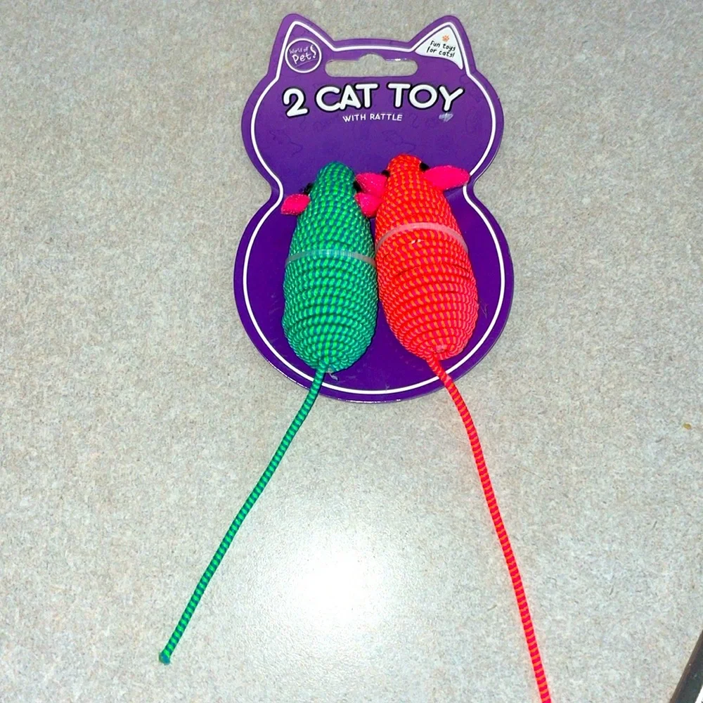 cat toy mice with rattles and stretch tails
