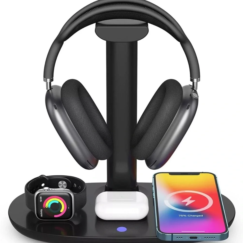 Navor 4-in-1 15W Dock Station & Headphone Stand for iPhone, Samsung