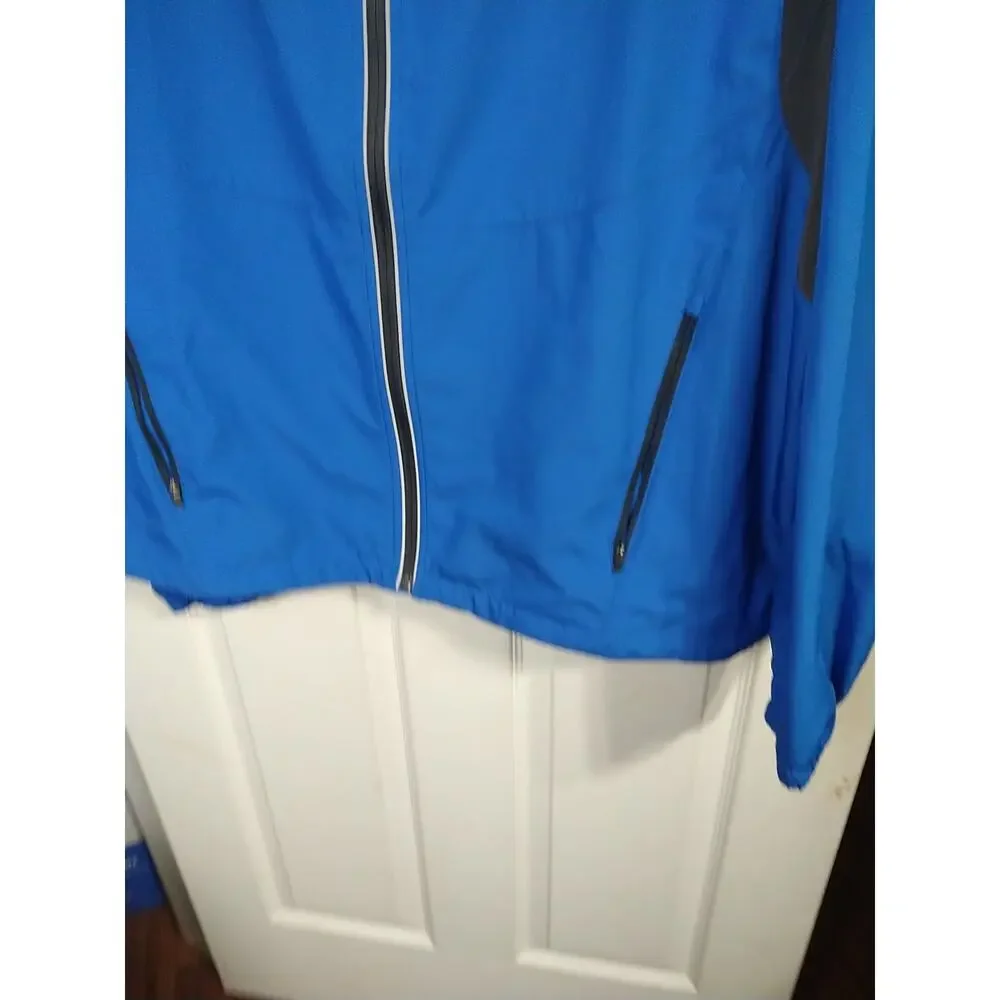 L.L. Bean Men's 2X Track Jacket Blue Black Lightweight Full Zip Pockets...