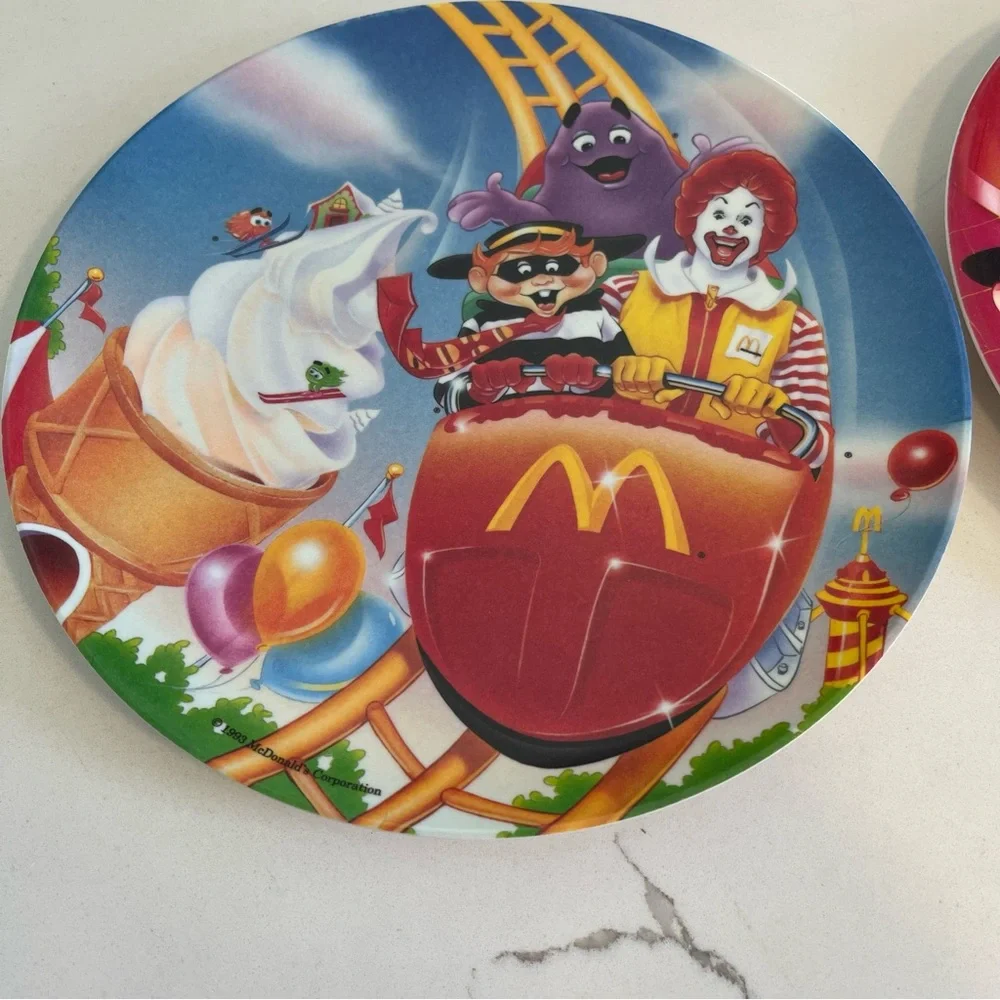 Vintage 1993 Set of 2 Ronald McDonald Plates & 1 1995 seasons greetings plate