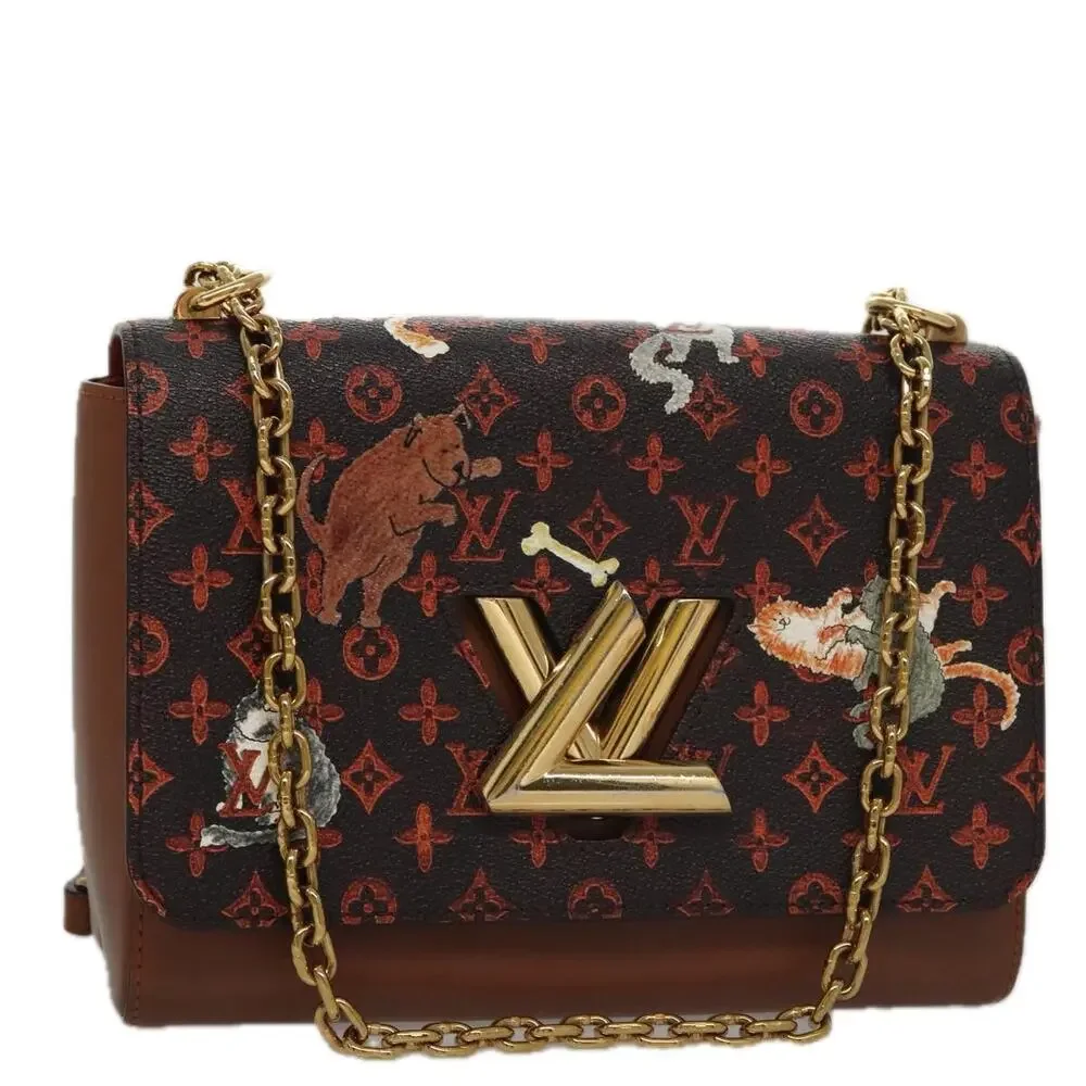 LOUIS VUITTON Catgram Sack Twist MM Shoulder Bag Marron M44408