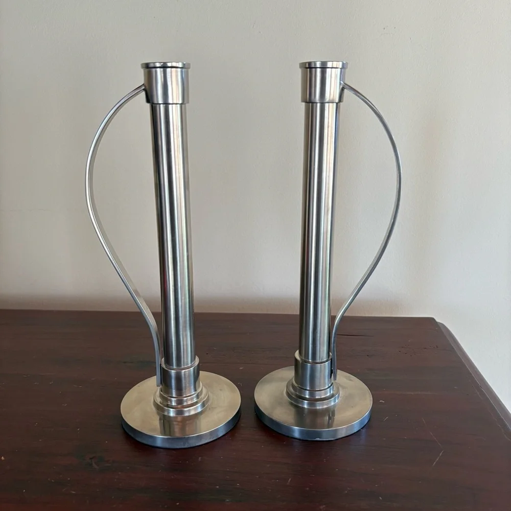 Restoration Hardware Silver Candlesticks Candleholders