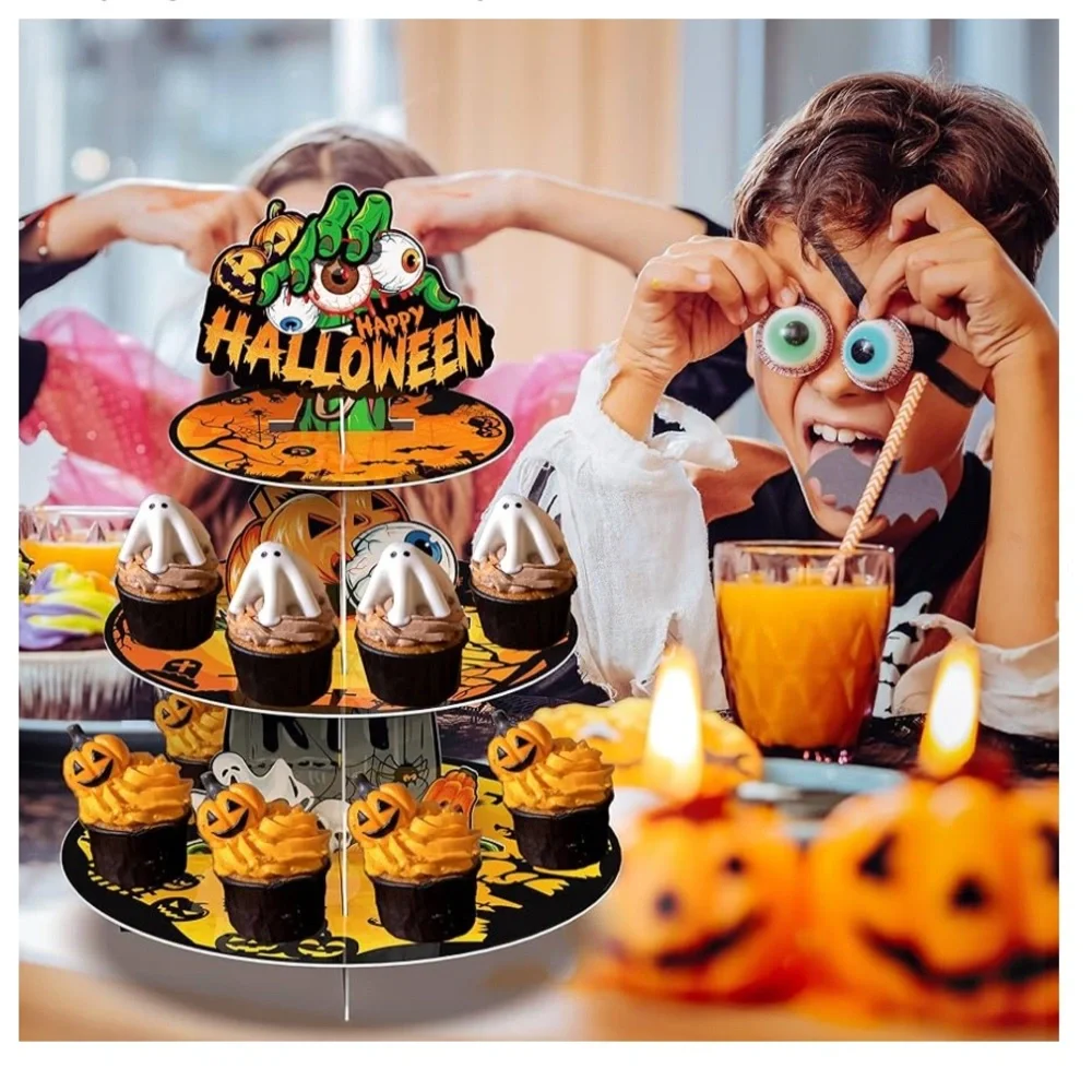 3 Tier Halloween Cupcake Stand Party Decorations tier halloween