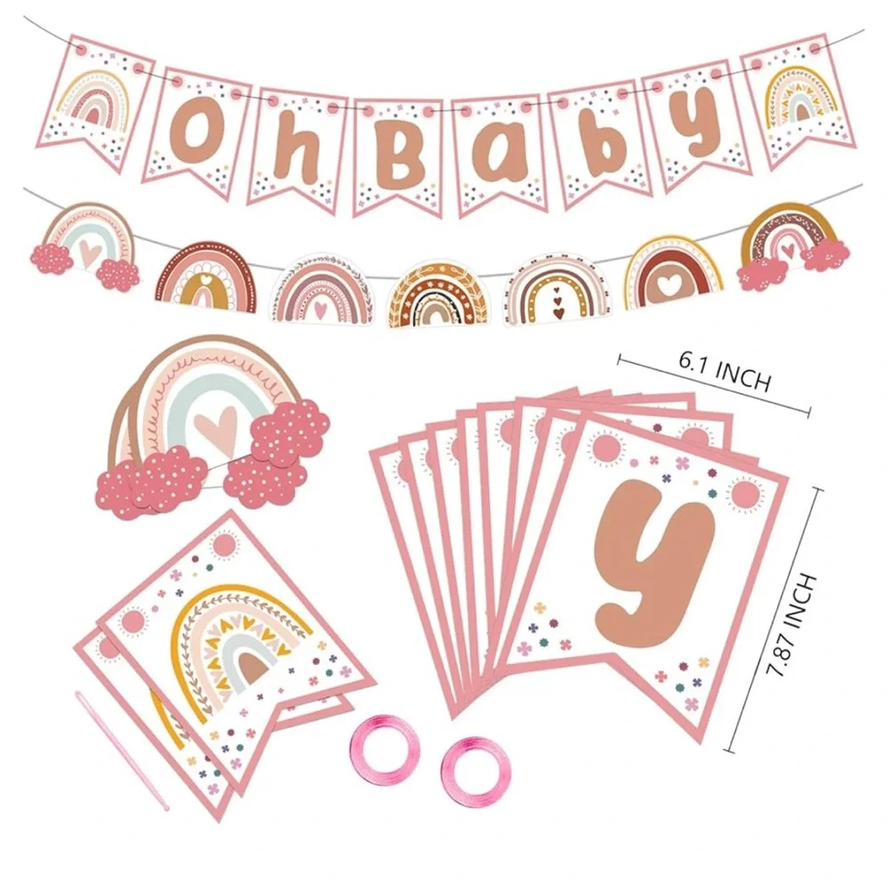 Boho Rainbow Baby Shower Decorations boho rainbow