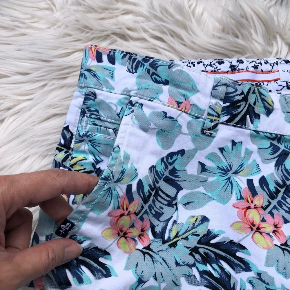 Cactus Man Hibiscus Floral Hawaiian 5-pocket Shorts, size 29