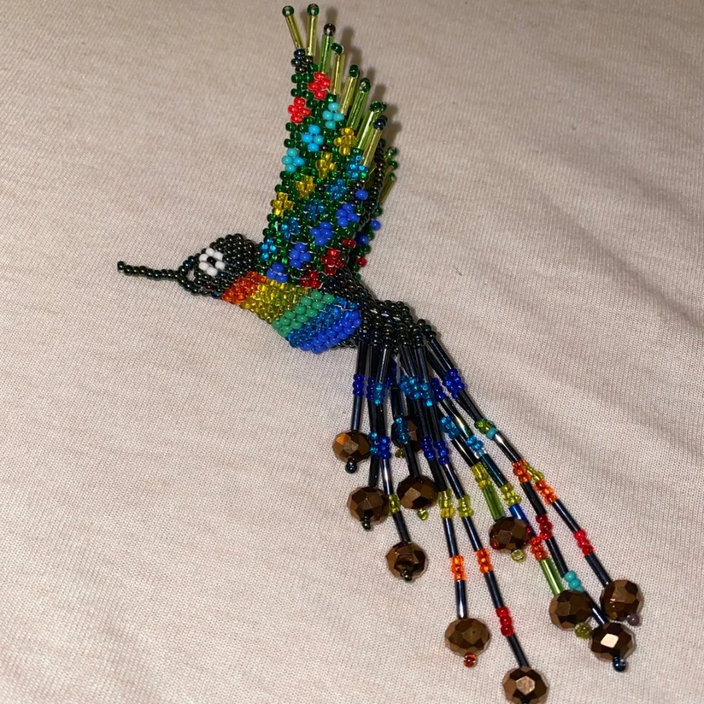 Colorful Beaded Bird Ornament
