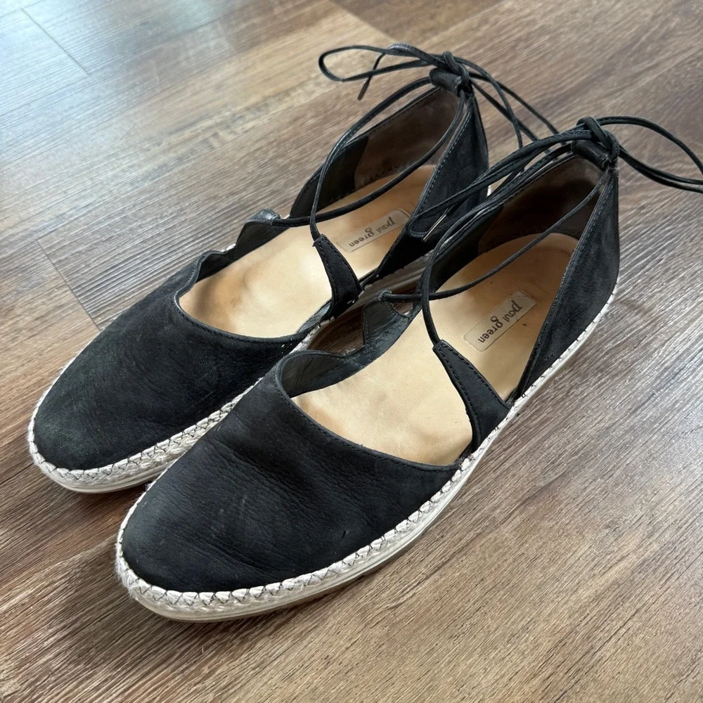 Paul Green Black Espadrille Flats 7.5