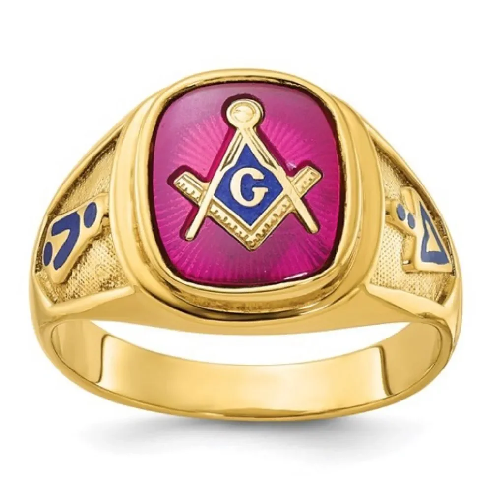10k Gold Men's Ruby Blue Lodge Masonic Ring: A Blend of Style and Tradition